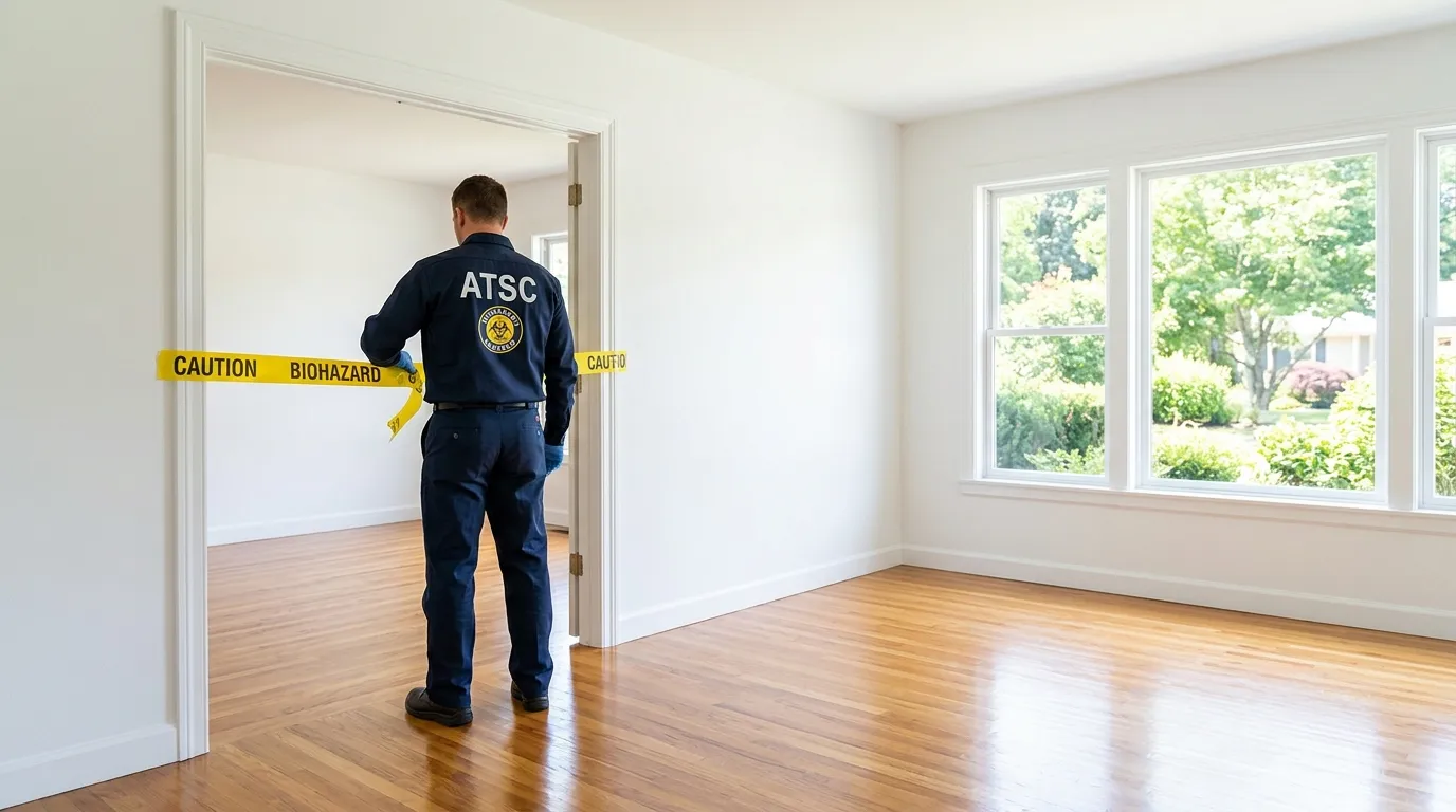 Certified biohazard cleanup crew performing Decomposition Cleanup in East Cleveland